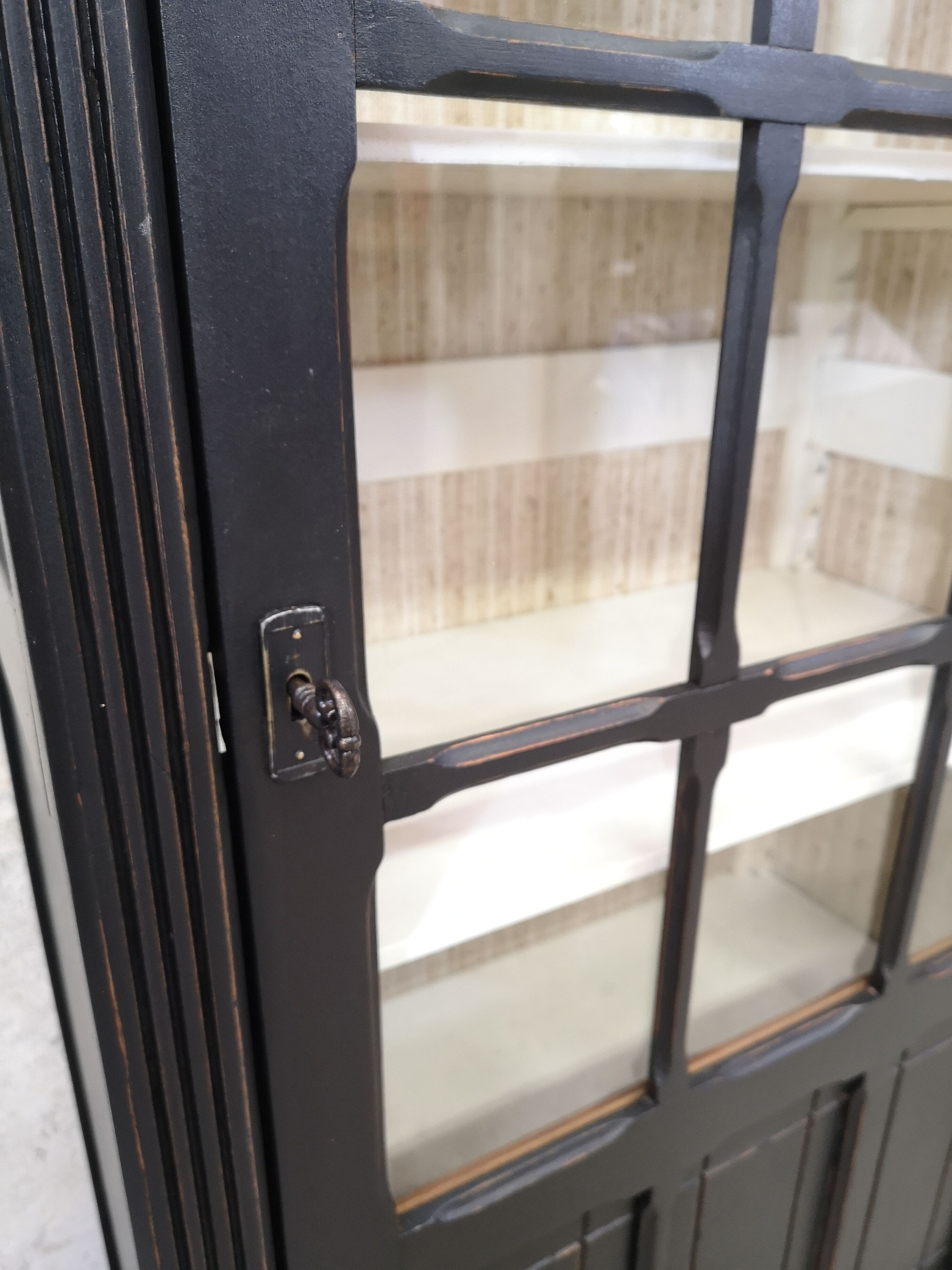 Library showcase patina shabby chic gustavien cabinet of curiosity
