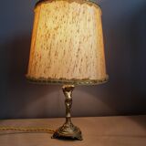 Bedside lamp tripod foot brass pattern child cherub