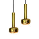 Pair pendants "Guldpendel" in brass design Vilhelm Lauritzen Louis Poulsen, Denmark