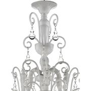 Imperial Venetian Modern White "Ca' Rezzonico" With Curls Murano Glass Chan