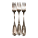 3 silver metal forks