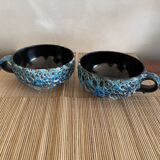 Duo of bowls fat lava sea foam