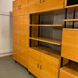 Modular bookcase with vintage wardrobe 60