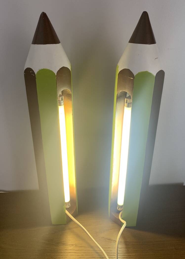 Pair of Pencil Lamps Pierre Sala 1948-1989 Edition Vilac 1980