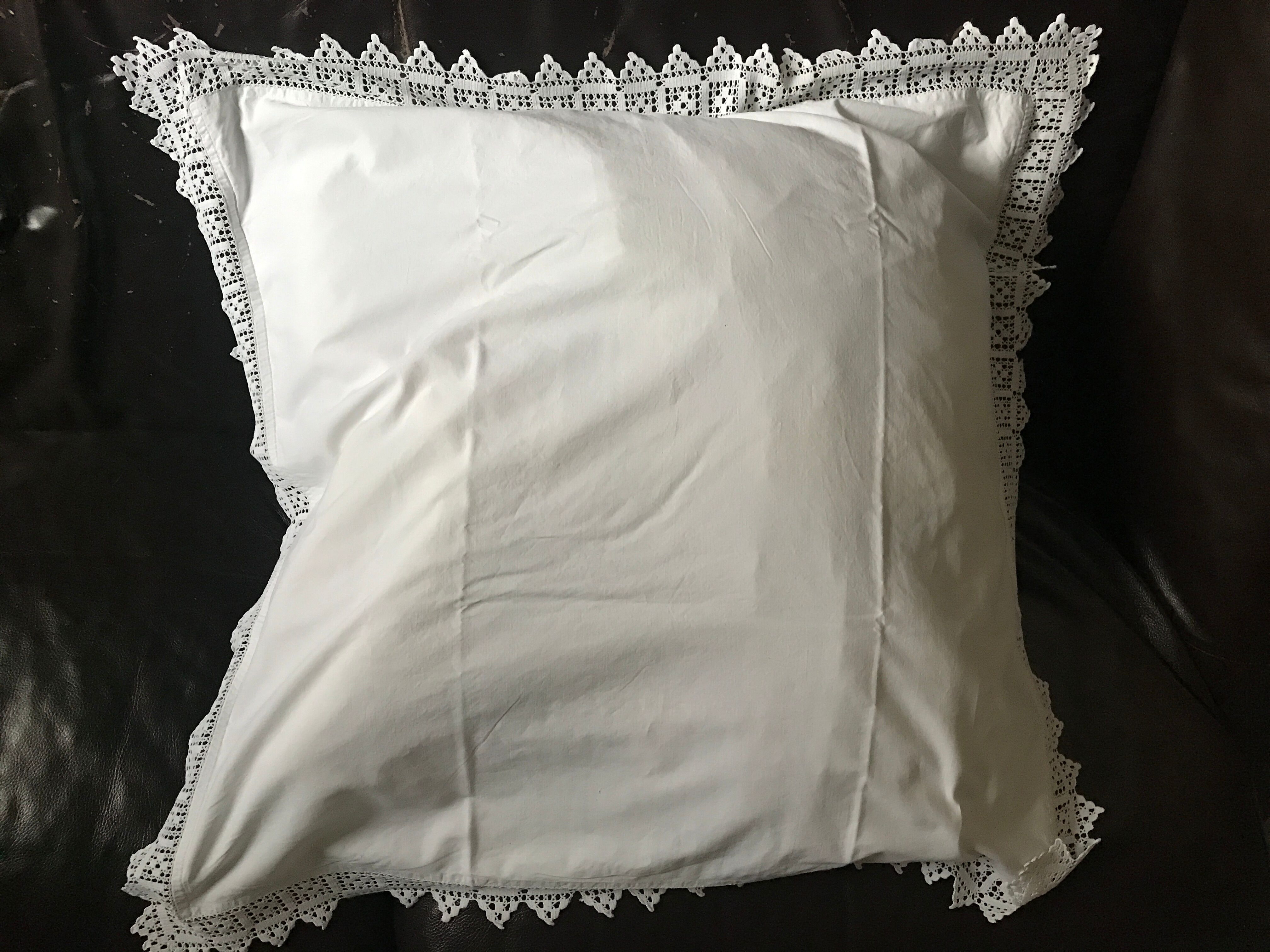 Large old pillowcase lace edges