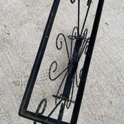 Vintage wrought iron console side table magazine rack