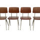 Lot of 4 vintage school chairs Galvanitas S16 Netherlands