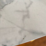 Marble effect table and chrome legs