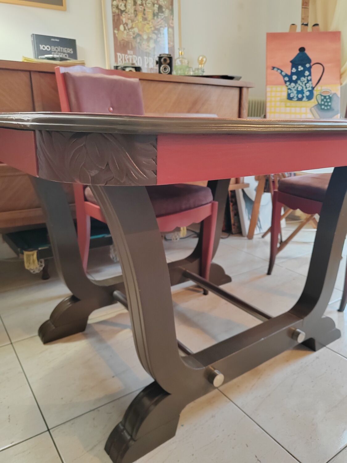 Redesigned table and chairs