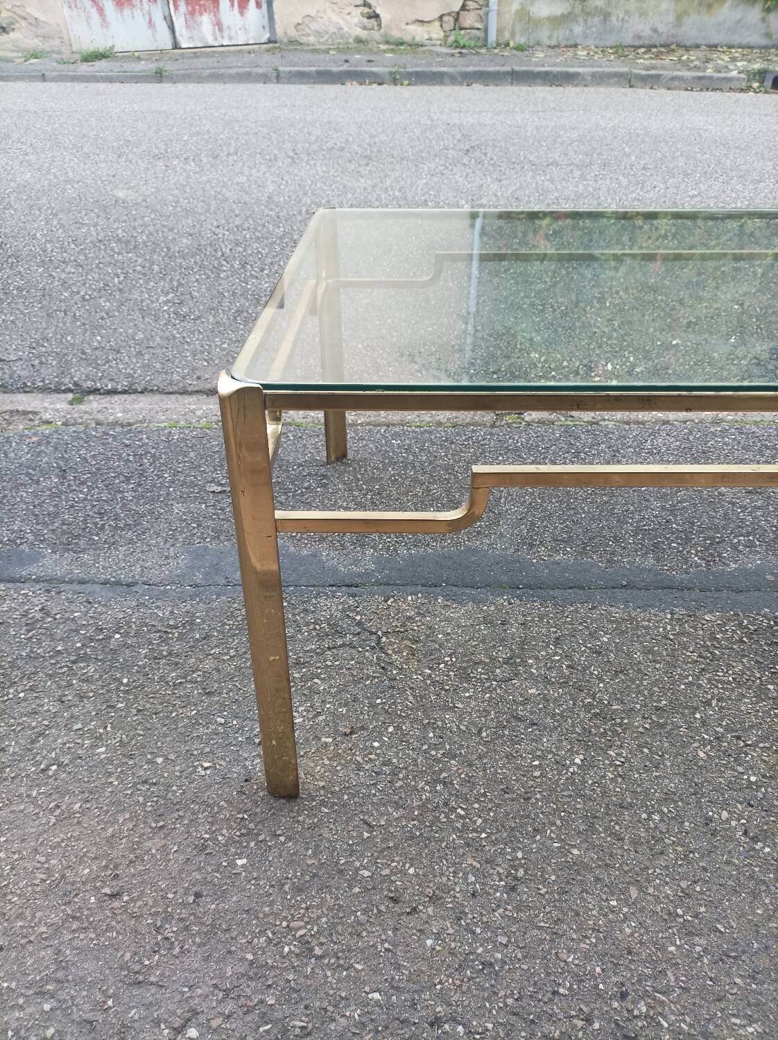Bronze and glass coffee table