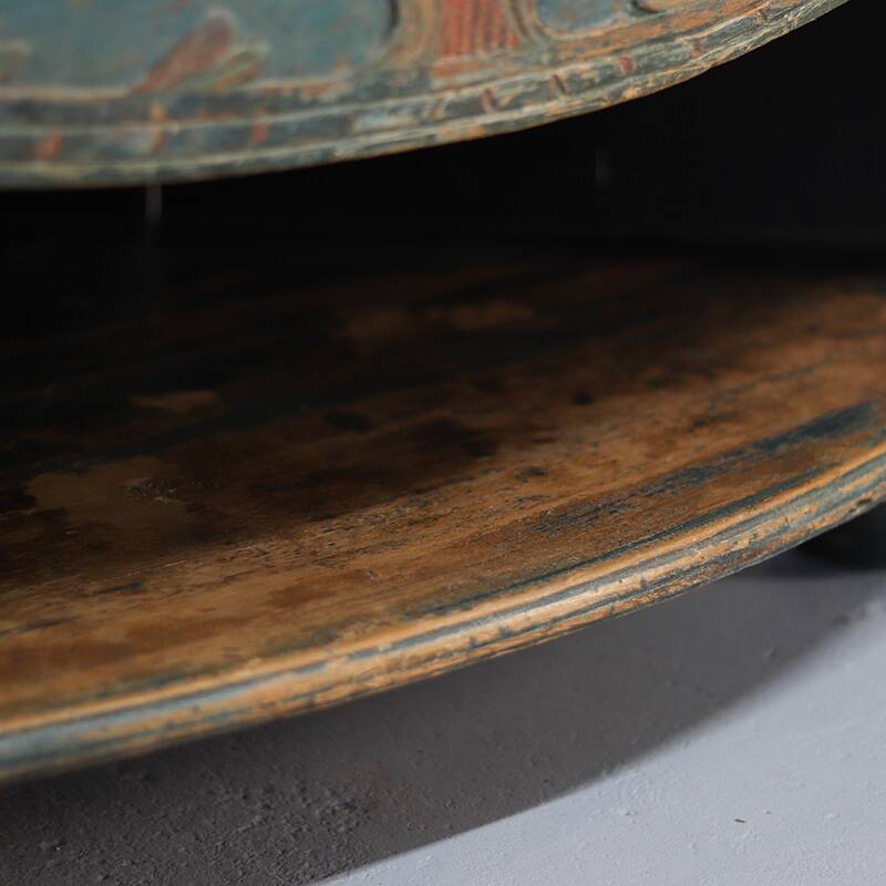 Swedish Gustavian Folk Art Painted Corner Cabinet / Cupboard