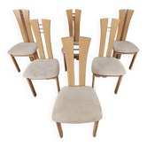 Set of 6 high back dining chairs, 1980s