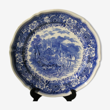 Plat rond en faïence villeroy & boch modèle burgenland bleu