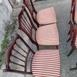 Lot oval table and 6 vintage chairs used