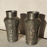 Pair of tin vases