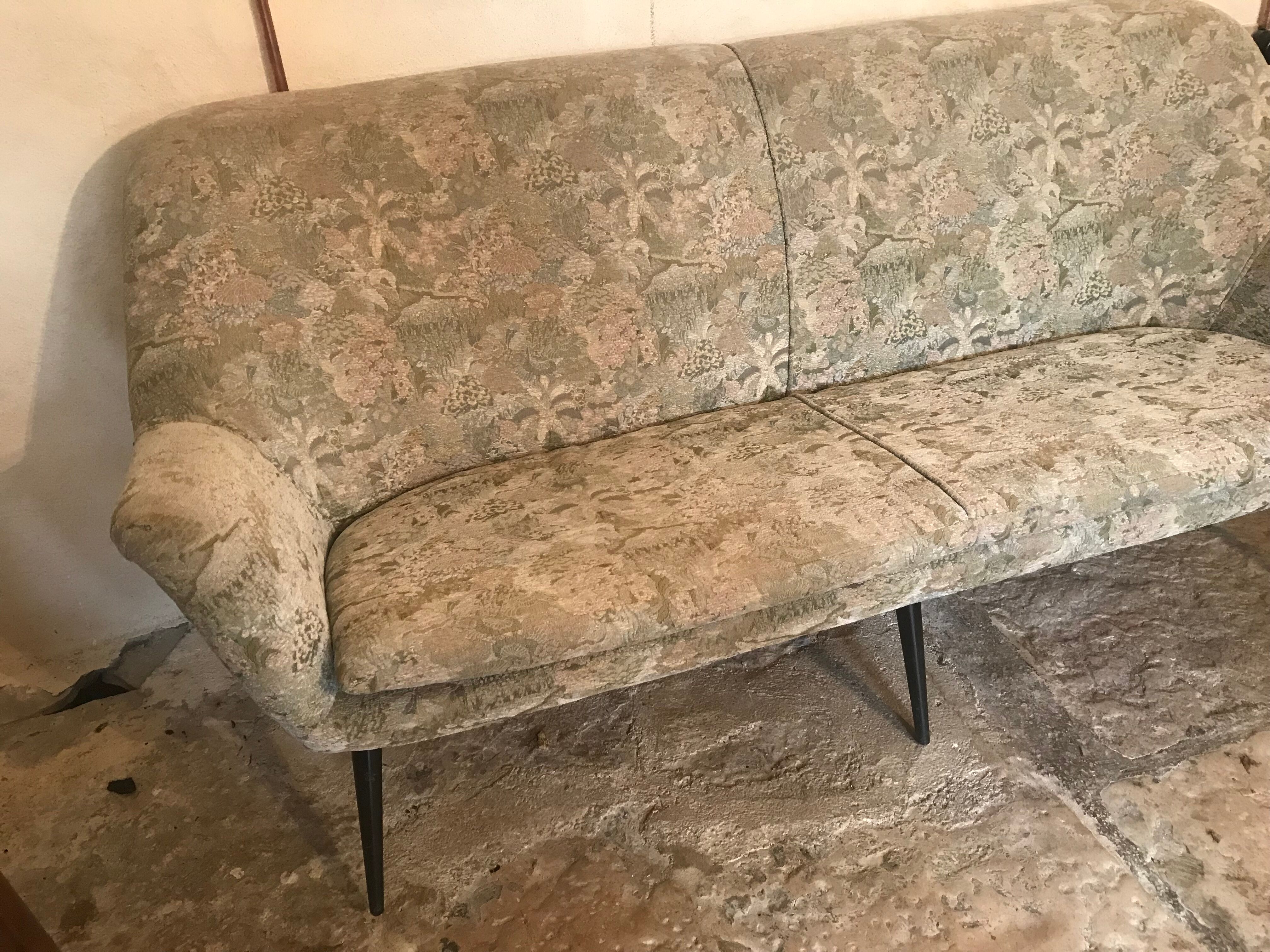 Vintage bench 1940-60's shape basket compass feet