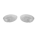 Pair of vintage crystal moulded ashtrays