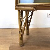 Vintage French Bamboo Display Cabinet, 1960s
