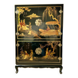Cabinet meuble TV en laque de Chine décor Japon