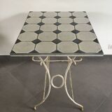 White wrought iron table