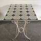 White wrought iron table