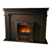 Luxury Electric Fireplace & Classic Black Mantel Suite