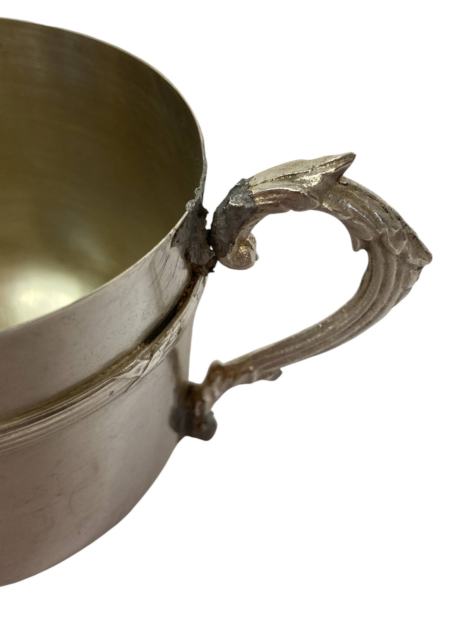 Tableware, set of three silver-plated tea cups, early 20th century