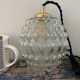 Lampe baladeuse globe en verre ciselé électrifiée à neuf