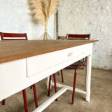 Old white farmhouse table