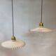 Duo of hanging lamps in opaline