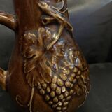 Belgian ceramic pitcher Barbotine glazed wine grape RF Belgium Old vintage terminal