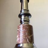 Lamp foot chrome and pink marble