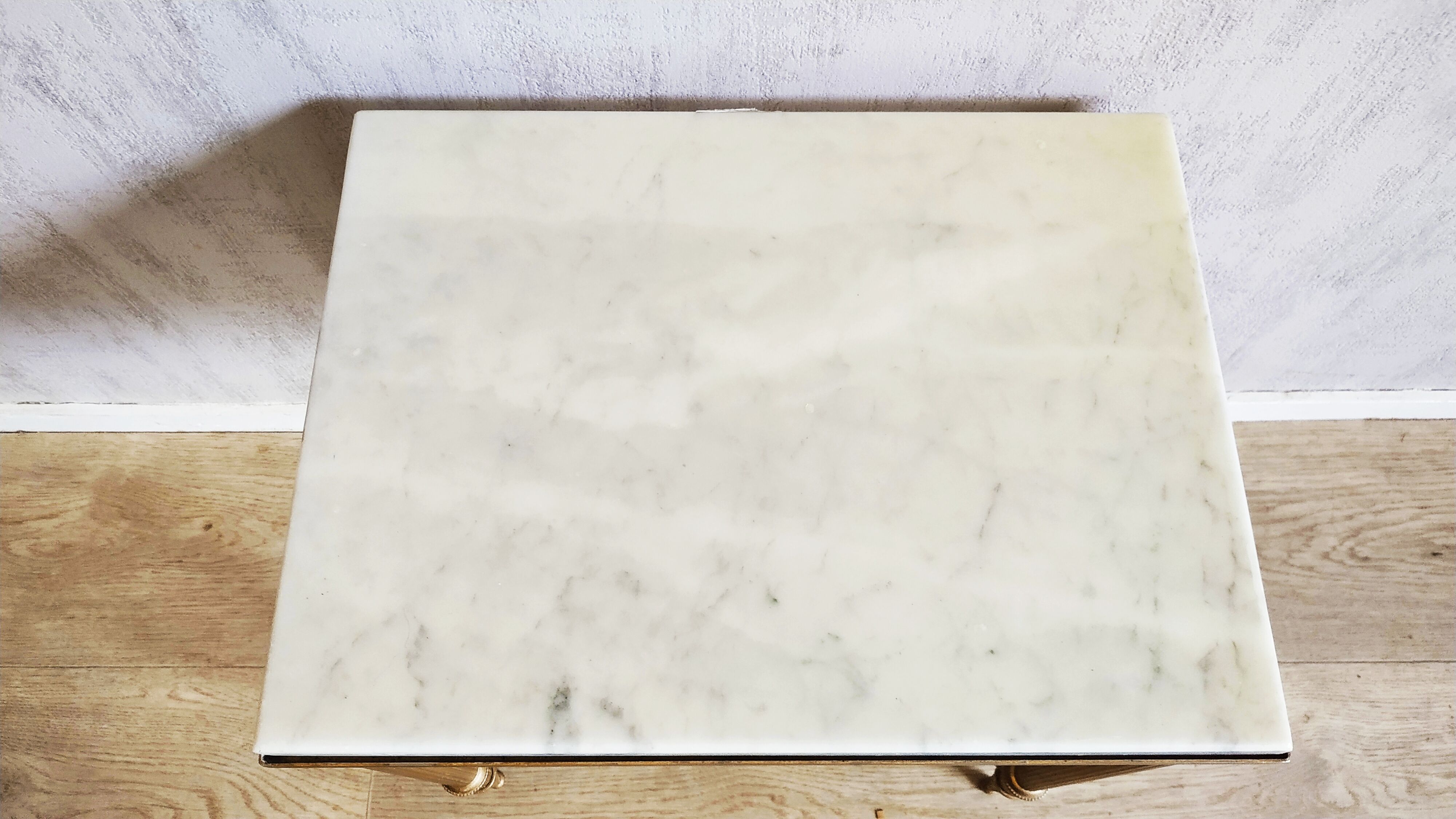 Brass and marble side table