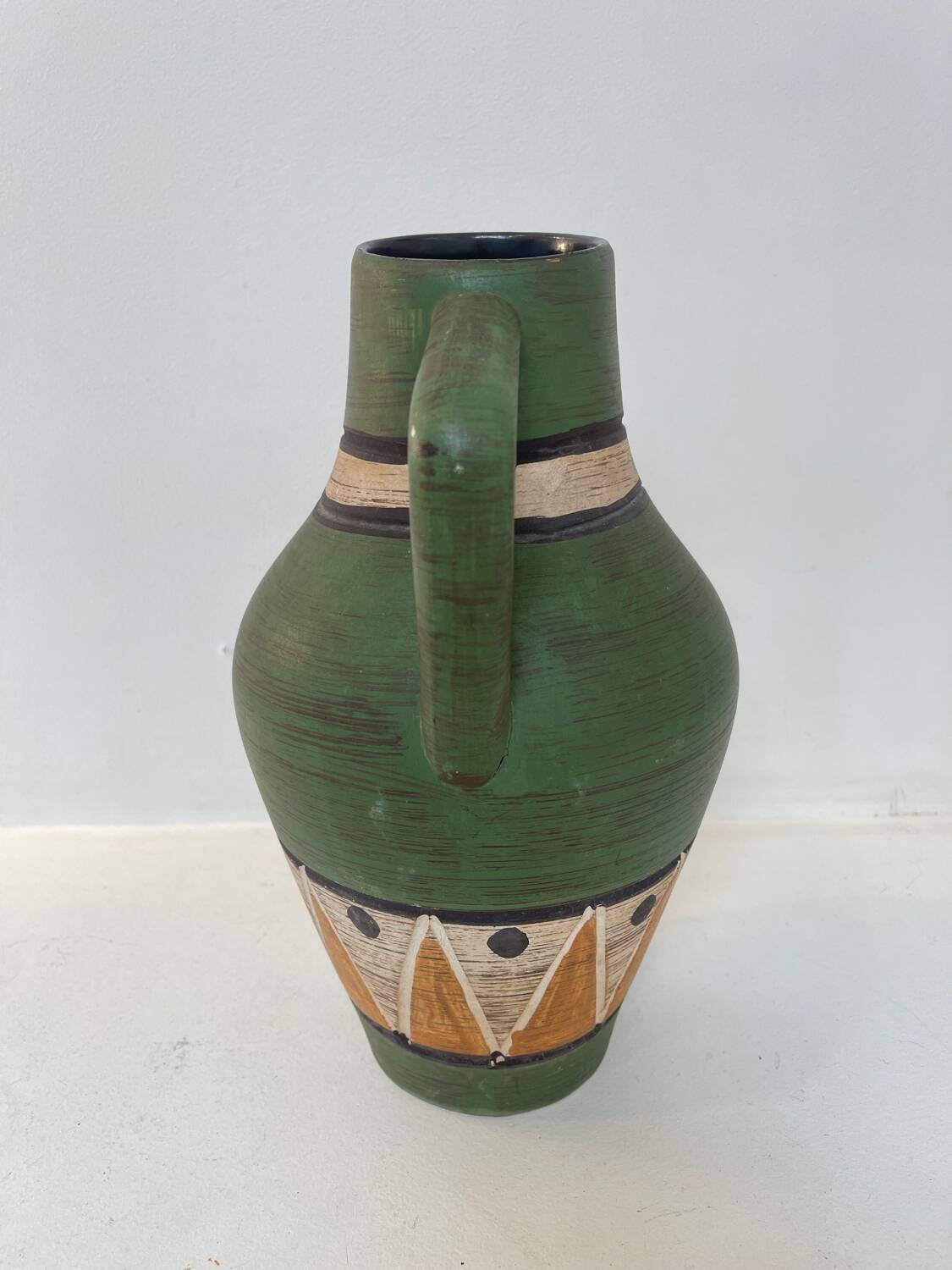 Vase jug West Germany SPAR ceramics green – vintage ceramics from the years