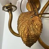 60s golden plant theme wall light