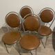 4 vintage chairs – metal & faux leather – 1960s/70s