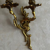 3 wall sconces - Louis XV / Rocaille style in gold