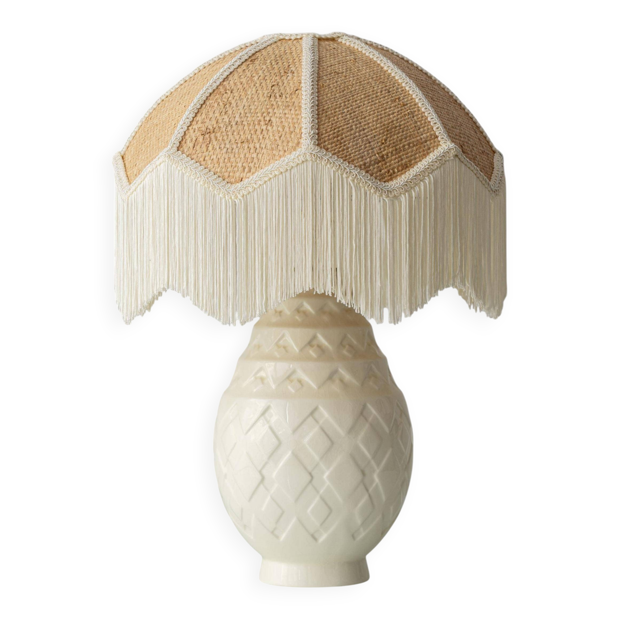 Art Deco "Pineapple" Lamp, Charles Catteau for Boch Frères Keramis, c. 1925