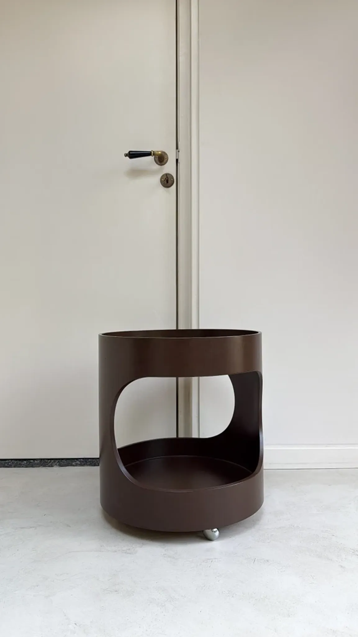 Vintage Space Age Dark Brown Luna Trolley Opal Furniture