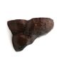 Natural mushroom-shaped wall shelf in dark wood, 1970s.