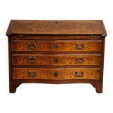 Piedmontese curved writing desk in marquetry