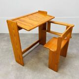 Folding pine children's desk by Trama, desk