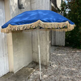 Blue parasol and flowers