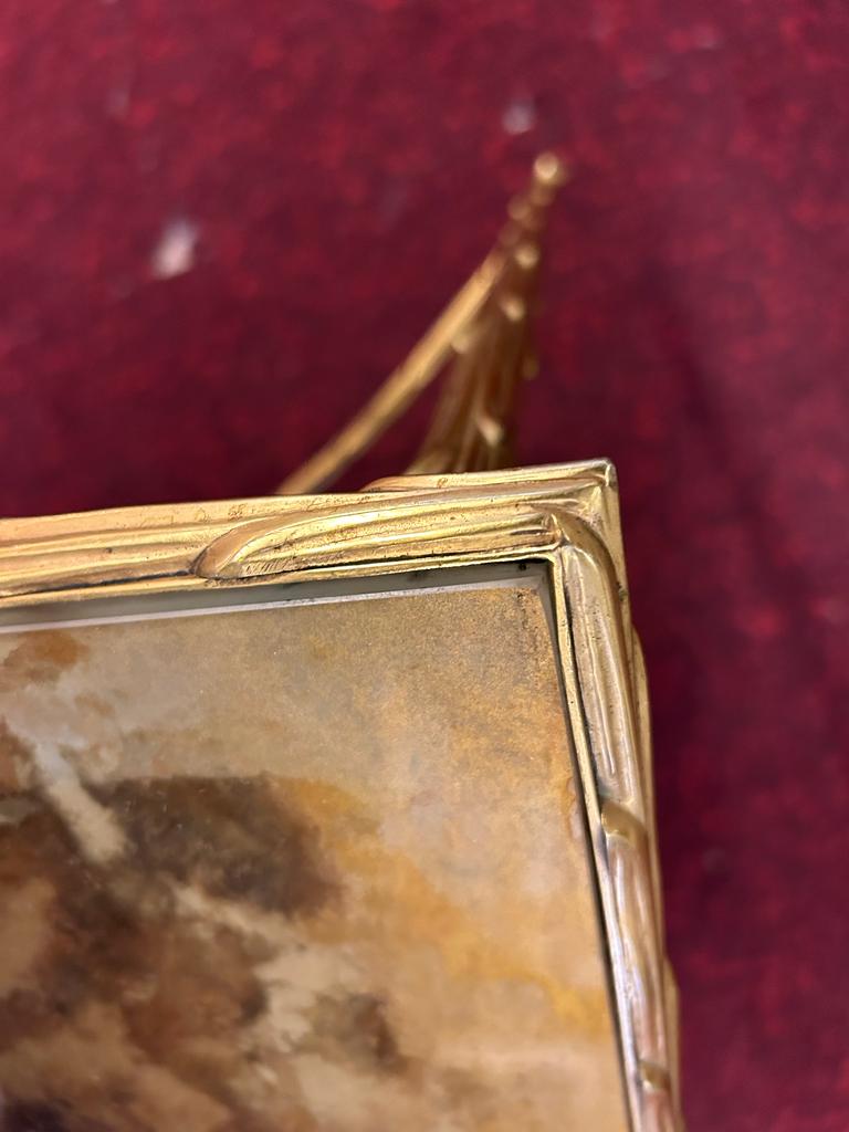 Gilded bronze coffee table palm tree décor