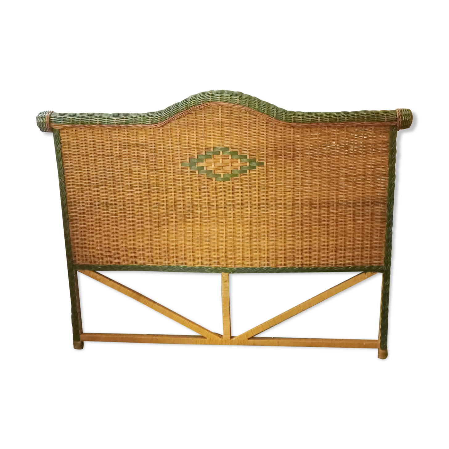 140cm headboard in vintage rattan