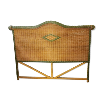 Tête de lit 140cm en rotin vintage