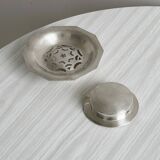 Coquillor silver metal butter dish