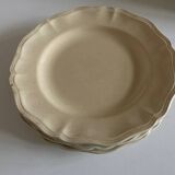 Set of 4 ivory Sarreguemines plates with gadroons