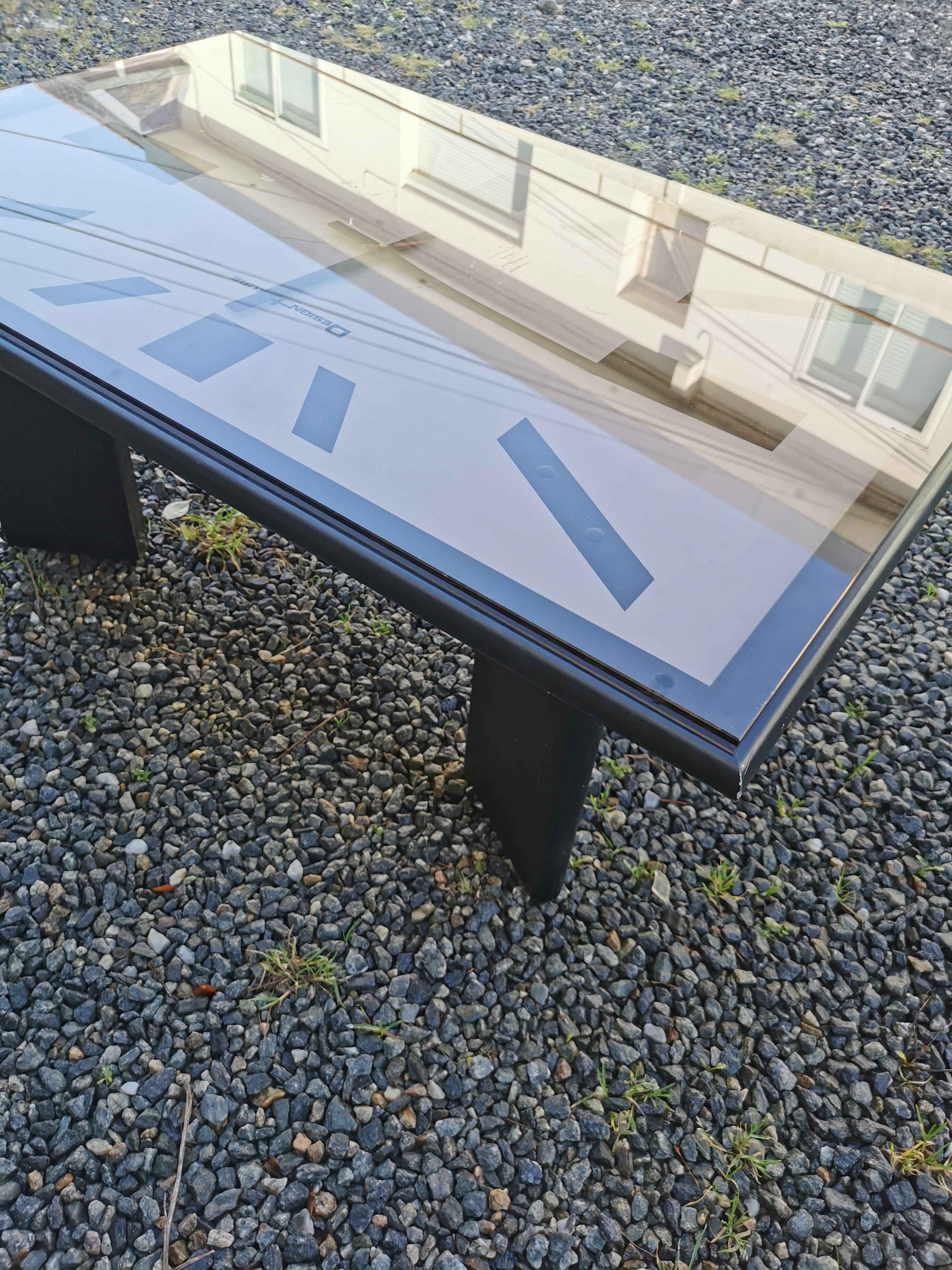 Table basse vintage horloge