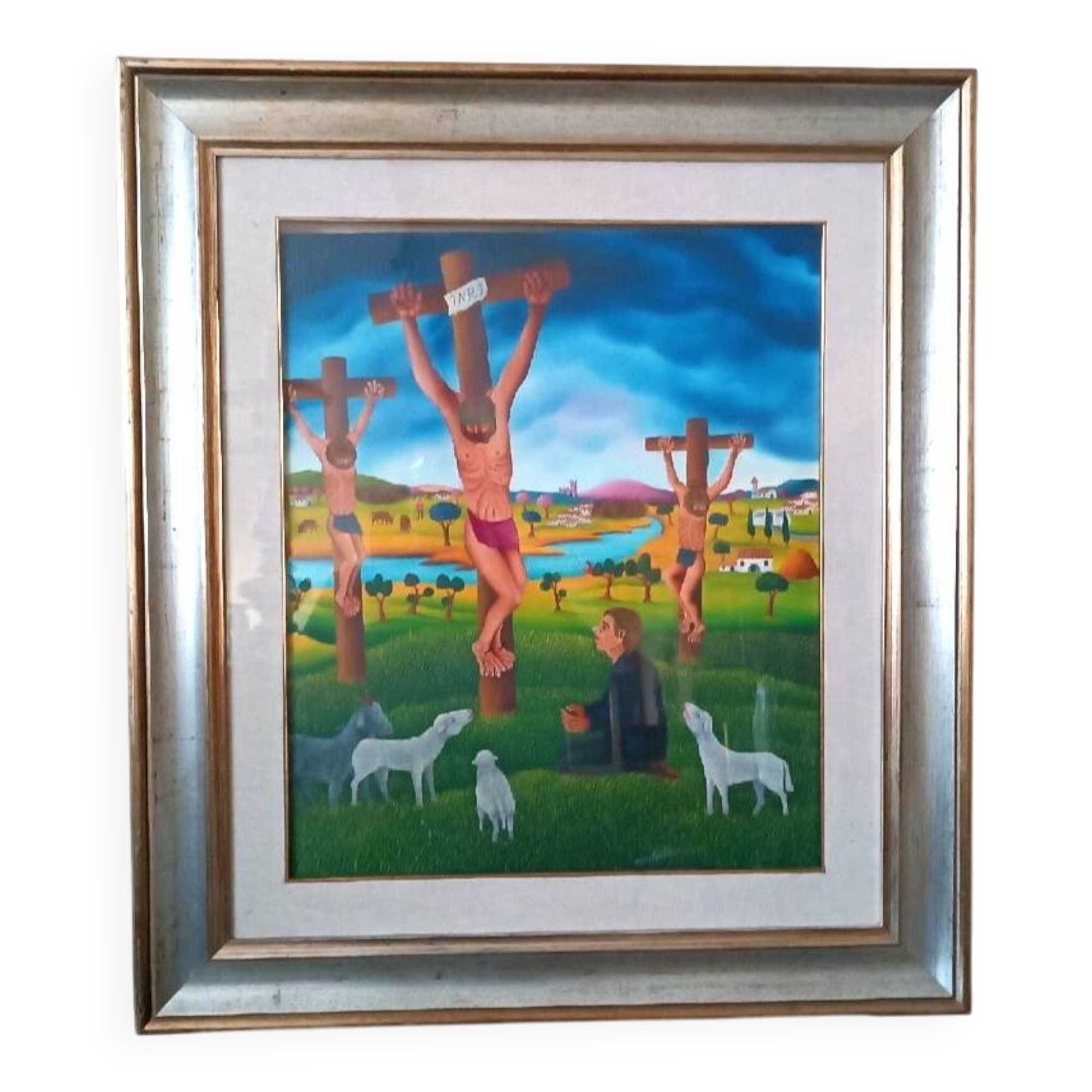 Oil painting on canvas Cesare Marchesini (Monza 1939) - Naive